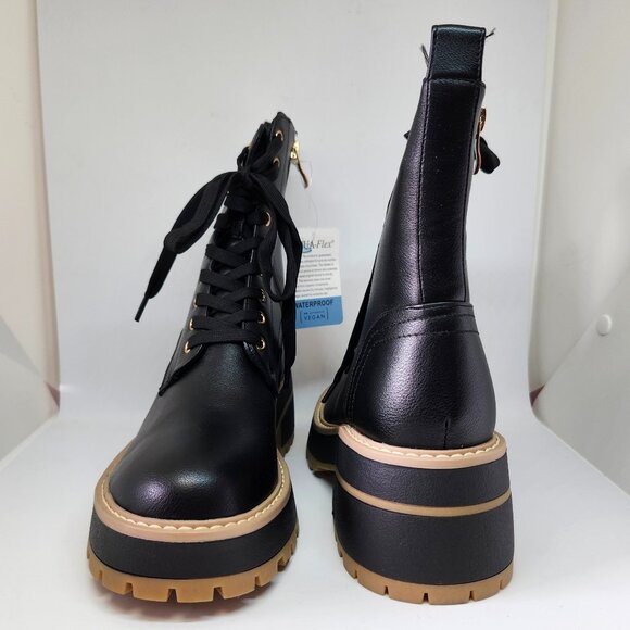 Aqua-Flex Women's Black Smooth Waterproof Boot W/Laces & Zipper Size 8 & 9 - Picture 3 of 10